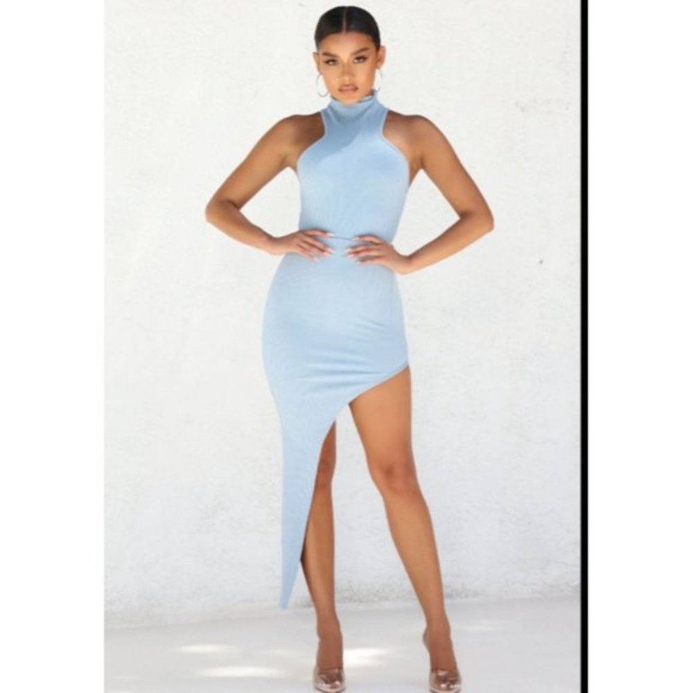 Fashion Nova Adrianna Snatched Waist Asymmetric Ribbed Knit Maxi Skirt XL NEW